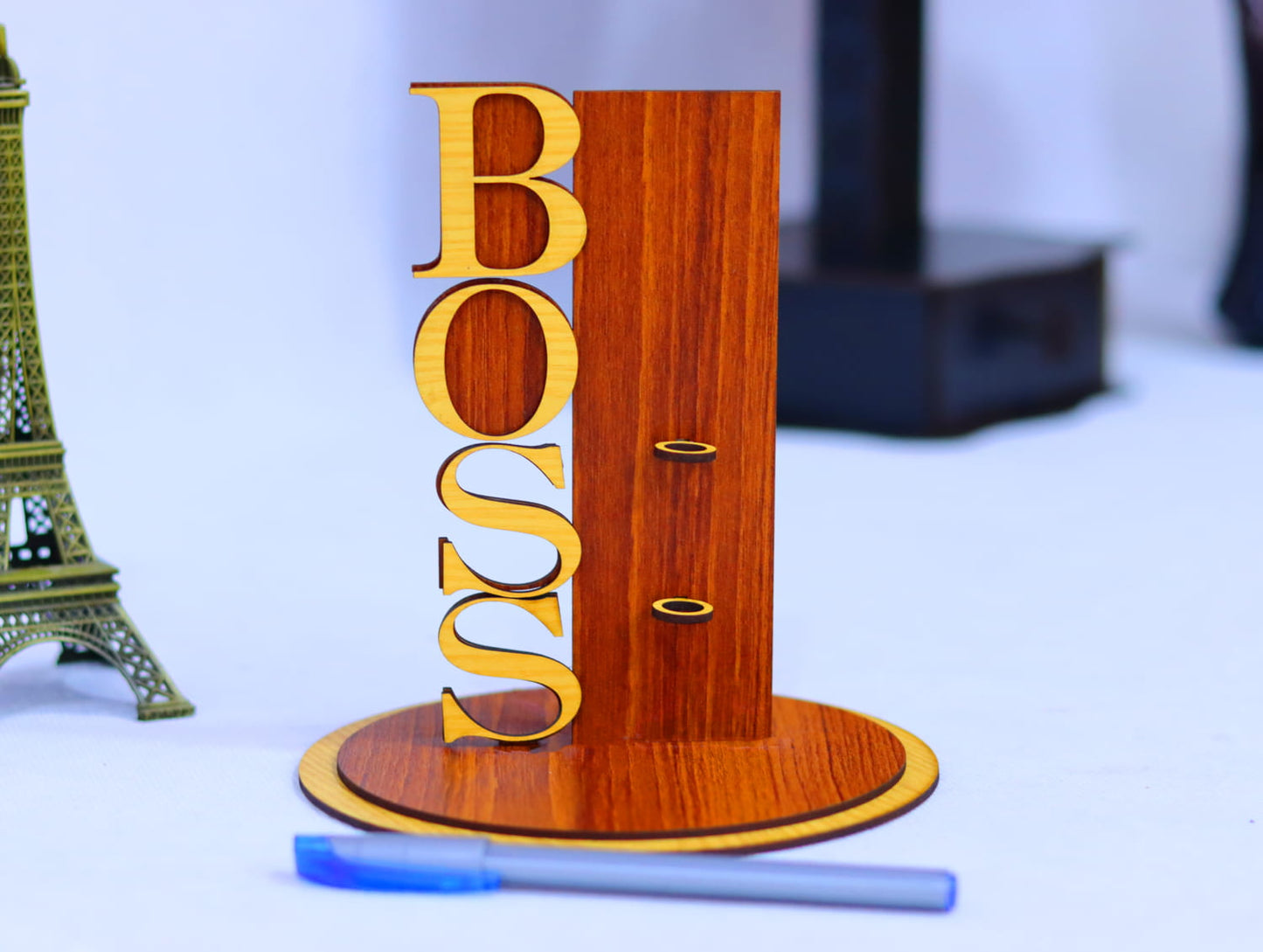 Laser Cut Boss Pen Pencil Holder Vector