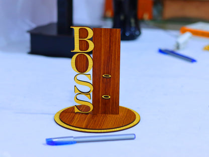 Laser Cut Boss Pen Pencil Holder Vector