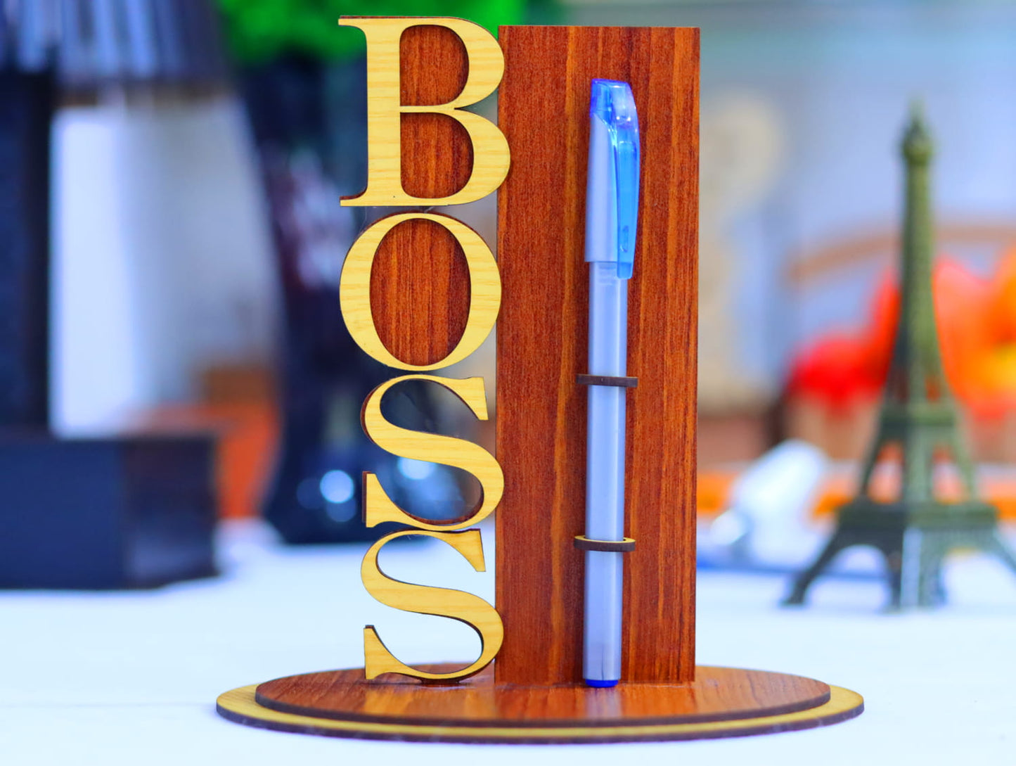 Laser Cut Boss Pen Pencil Holder Vector