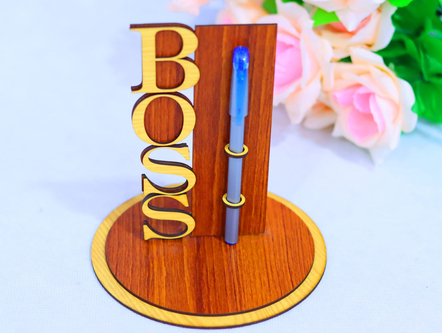 Laser Cut Boss Pen Pencil Holder Vector