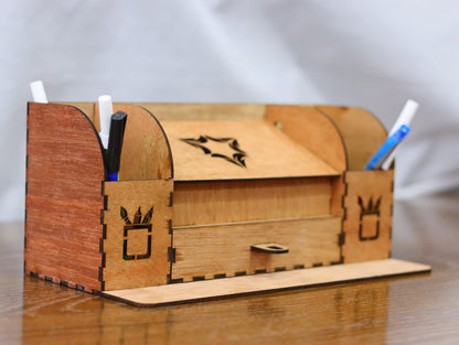 Laser Cut Desk Organizer with Drawer