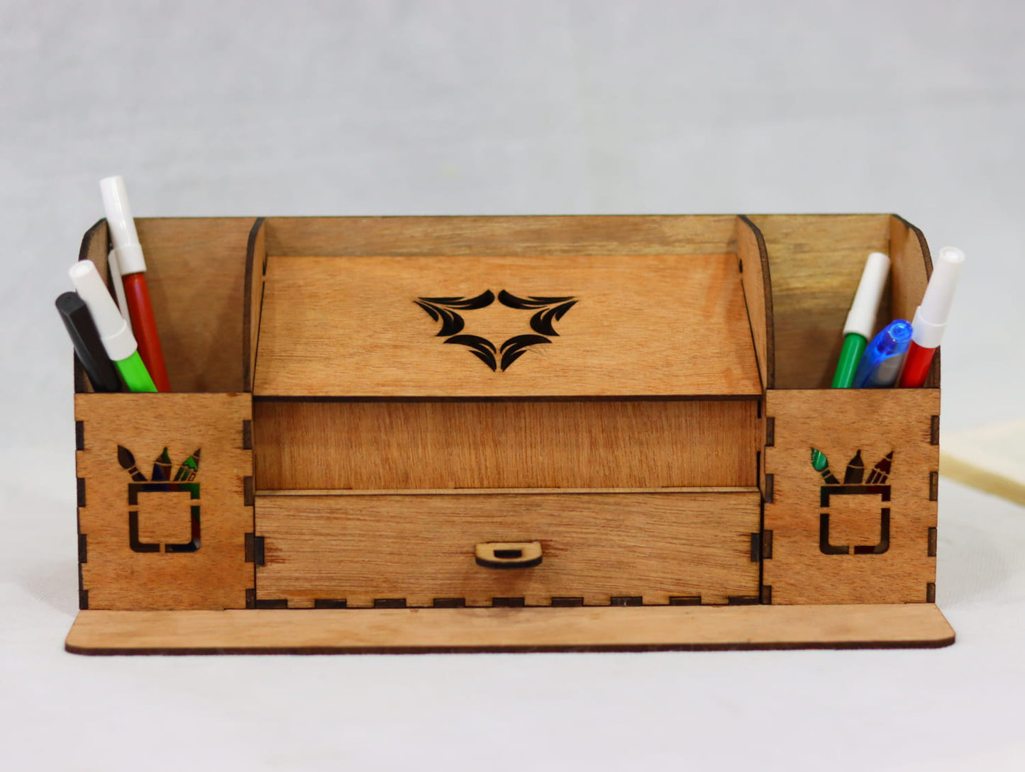 Laser Cut Desk Organizer with Drawer