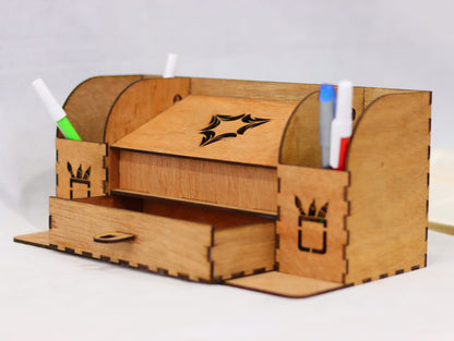 Laser Cut Desk Organizer with Drawer