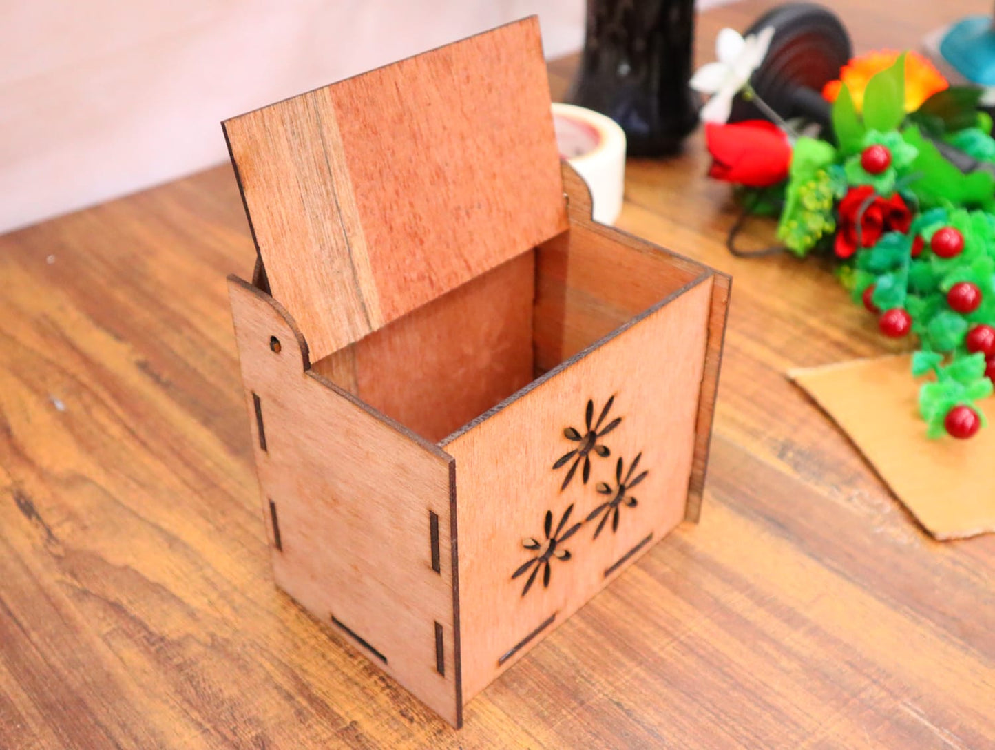 Laser Cut Wall Mounted Storage Box 3mm Vector