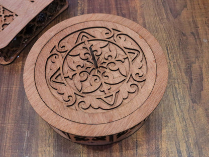 Laser Cut Round Box Plywood 3mm Vector