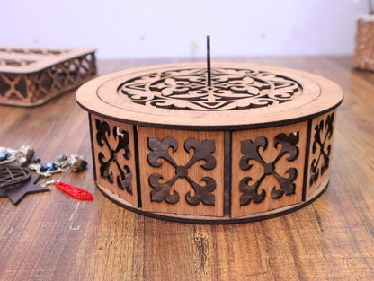 Laser Cut Round Box Plywood 3mm Vector