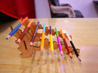 Laser Cut Stylish Desk Pencil Holder Vector