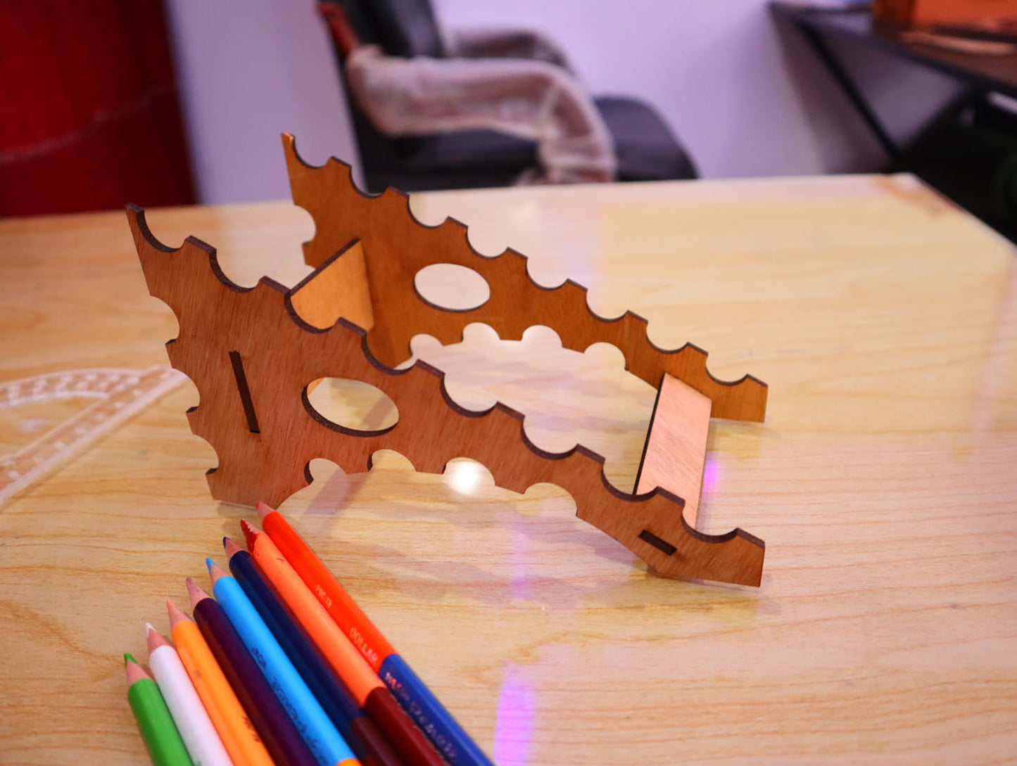 Laser Cut Stylish Desk Pencil Holder Vector