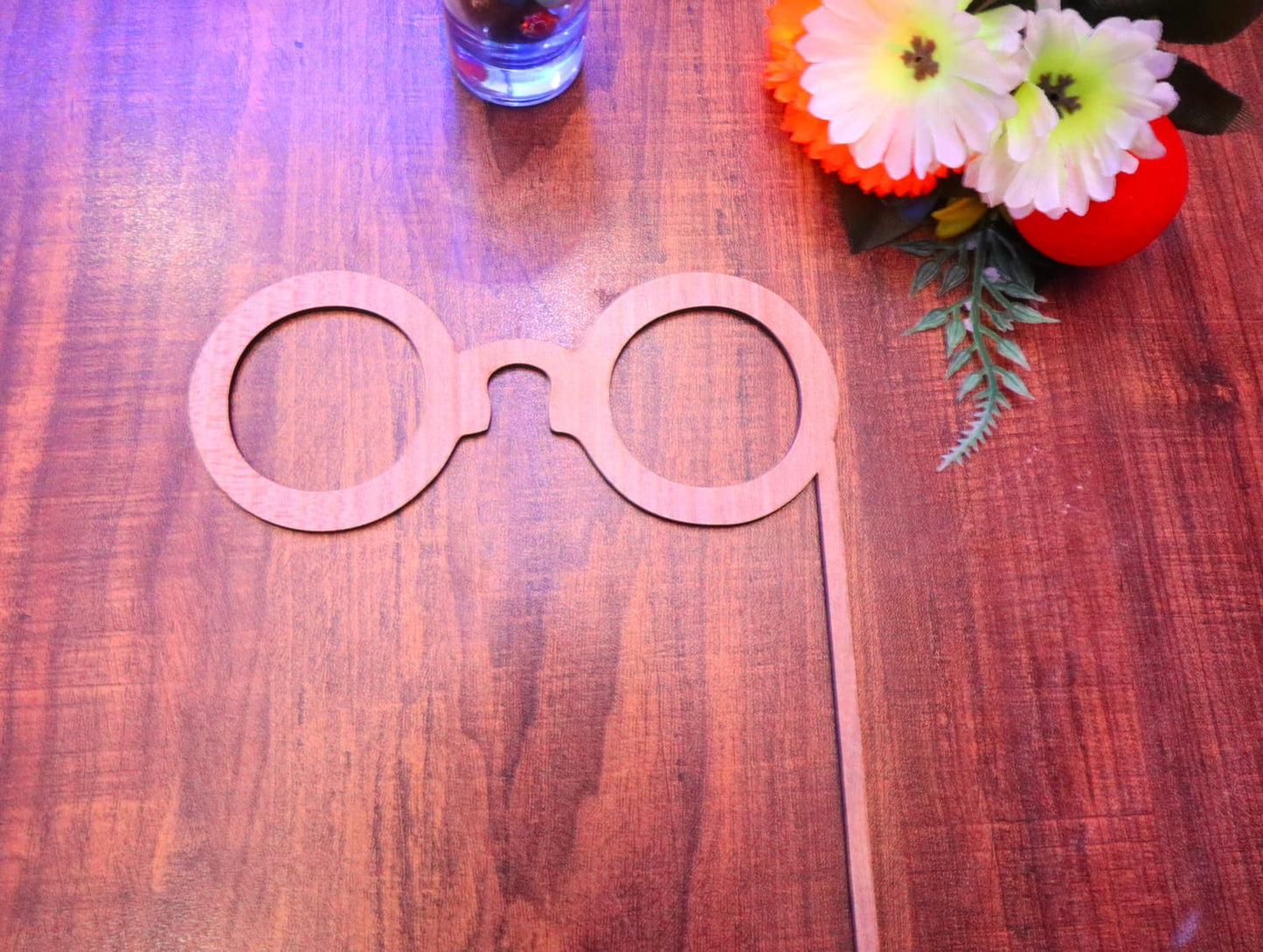 Laser Cut Round Glasses Wood Shape Wood Craft Unfinished Vector