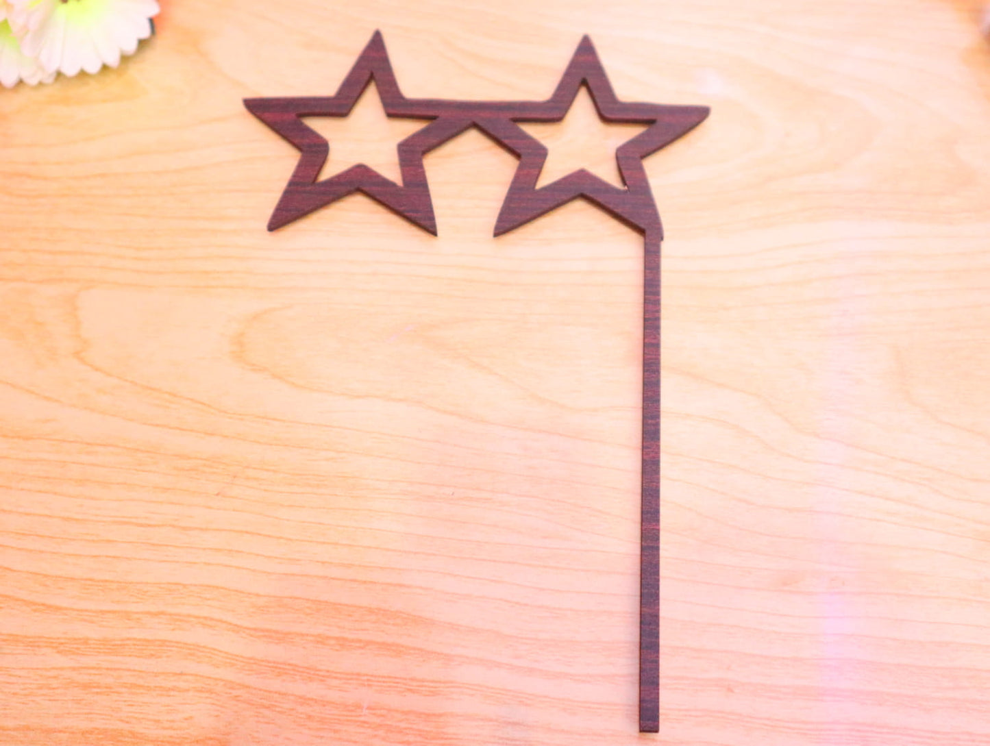 Laser Cut Wooden Star Shaped Sun Glasses Cutout Vector