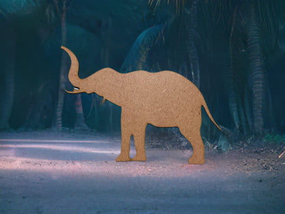 Laser Cut Elephant Wood Shape Unfinished Vector