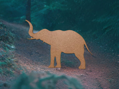 Laser Cut Elephant Wood Shape Unfinished Vector