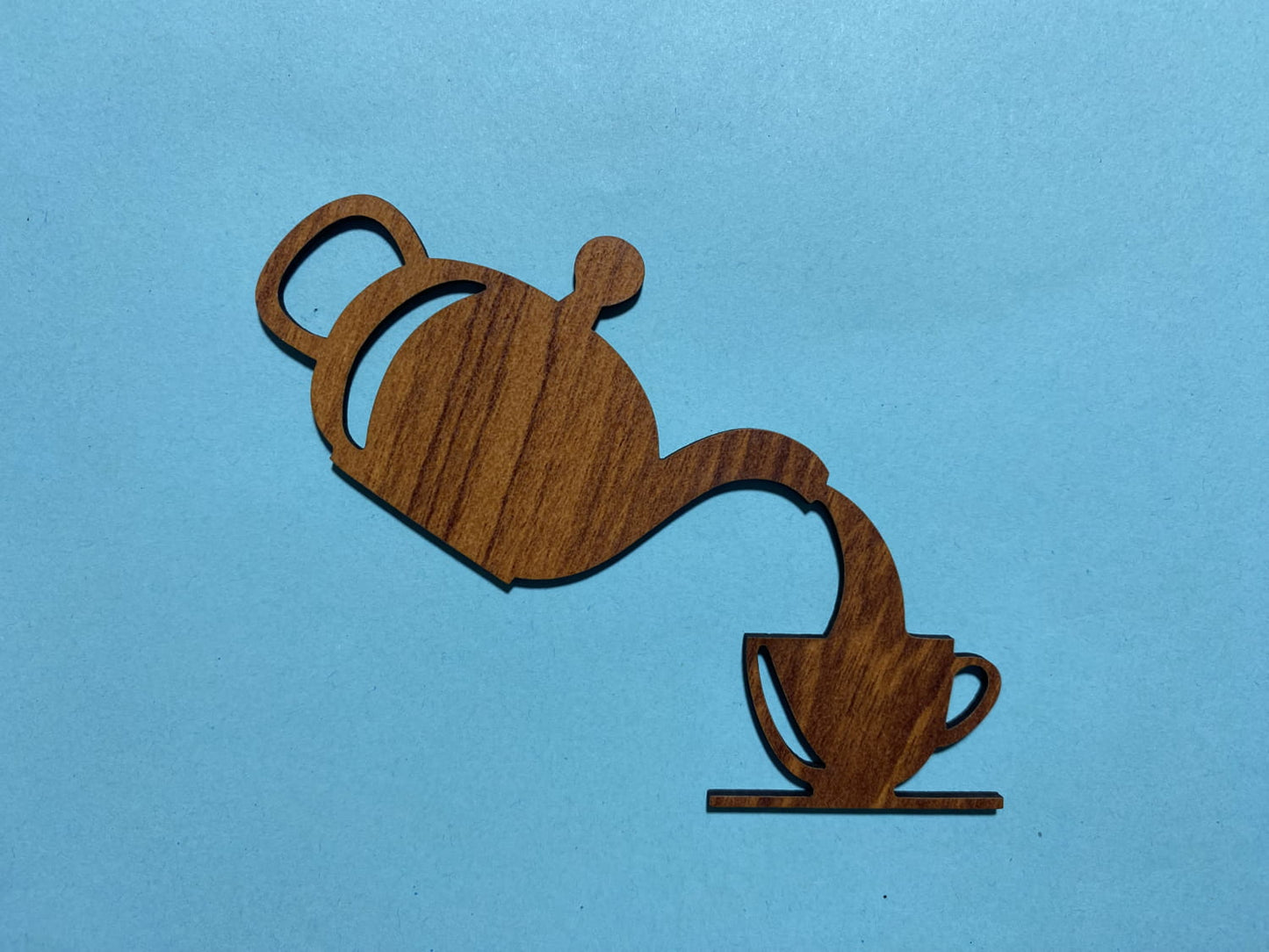 Laser Cut Teapot Cup Restaurants Wall Decor Unfinished Wood Cutout